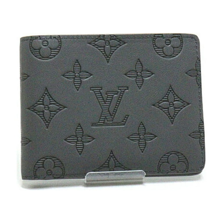 Authenticated used Louis Vuitton Louis Vuitton Portefeuille Multiple Bifold Wallet M81383 Monogram Shadow Gray, Men's, Size: (HxWxD): 9cm x 11.5cm x
