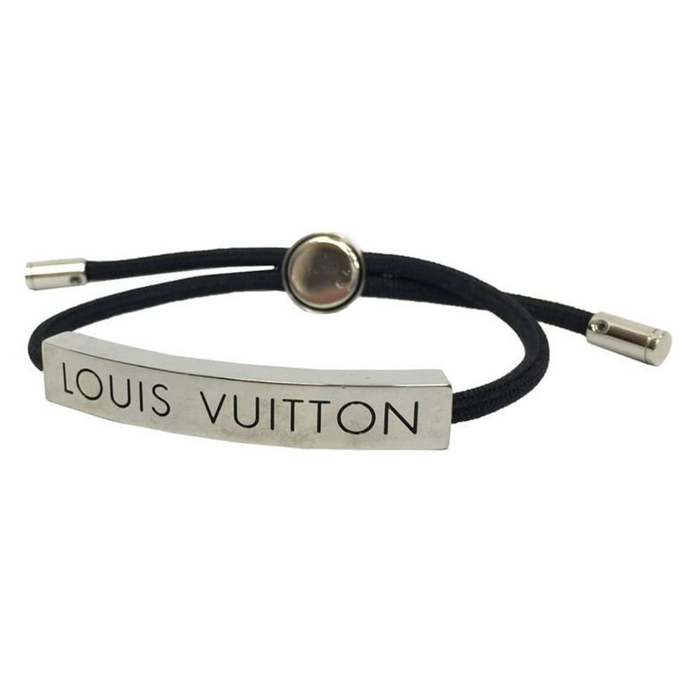 Auth LOUIS VUITTON LV SPACE Bracelet Code Adjustable Black Free Size M67417