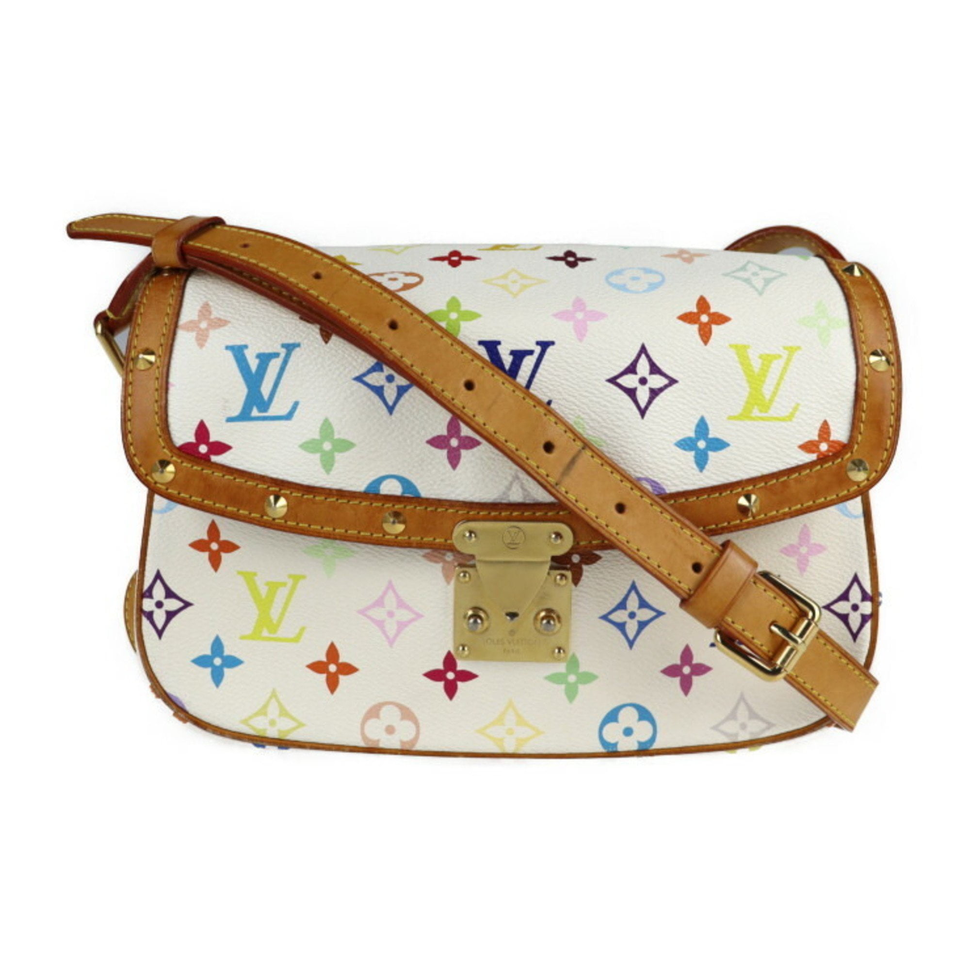 Louis Vuitton LV White Multicolor Monogram Sologne Crossbody Purse