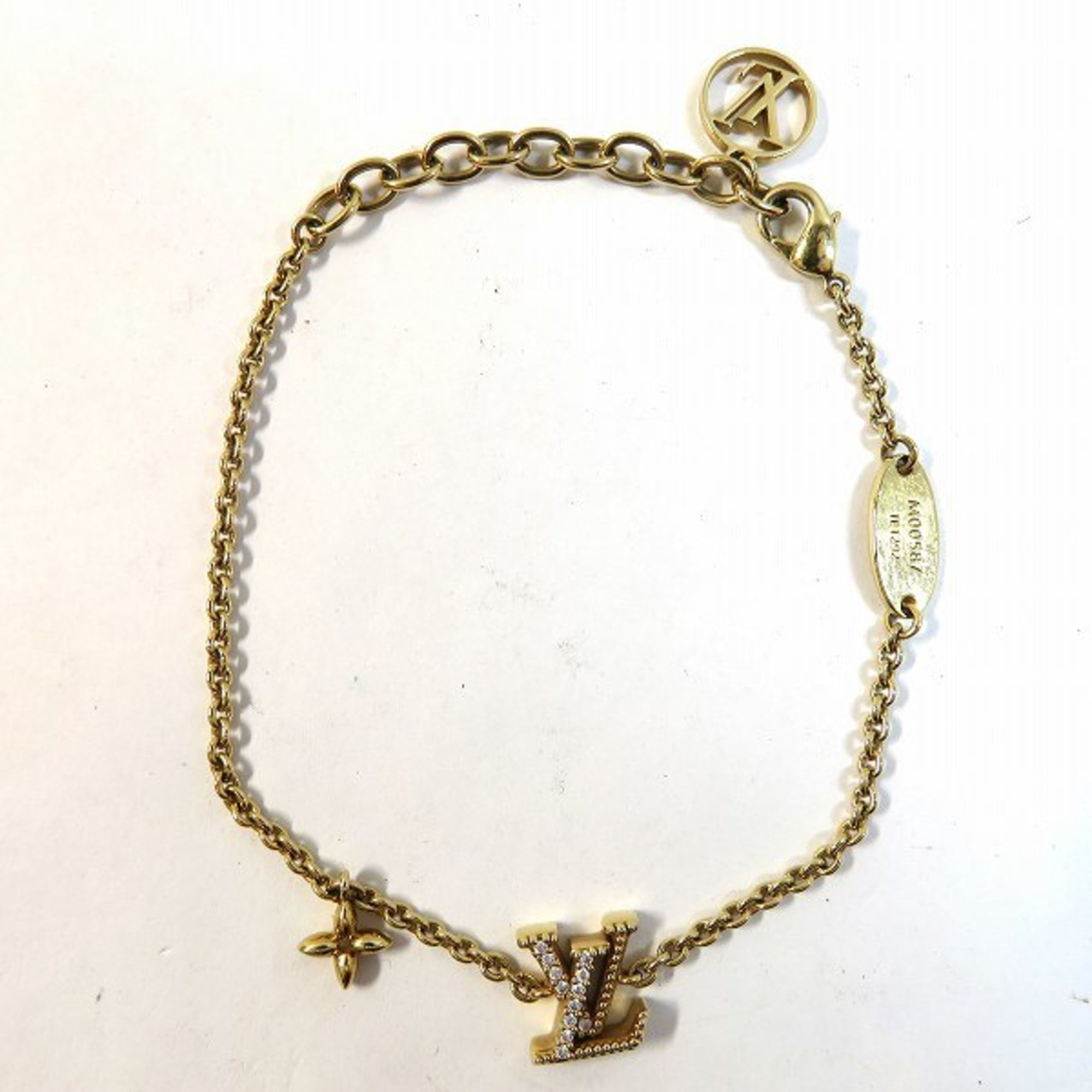 Authentic Louis Vuitton Gold Bracelet 20cm LV Circle Women Accessory From  Japan