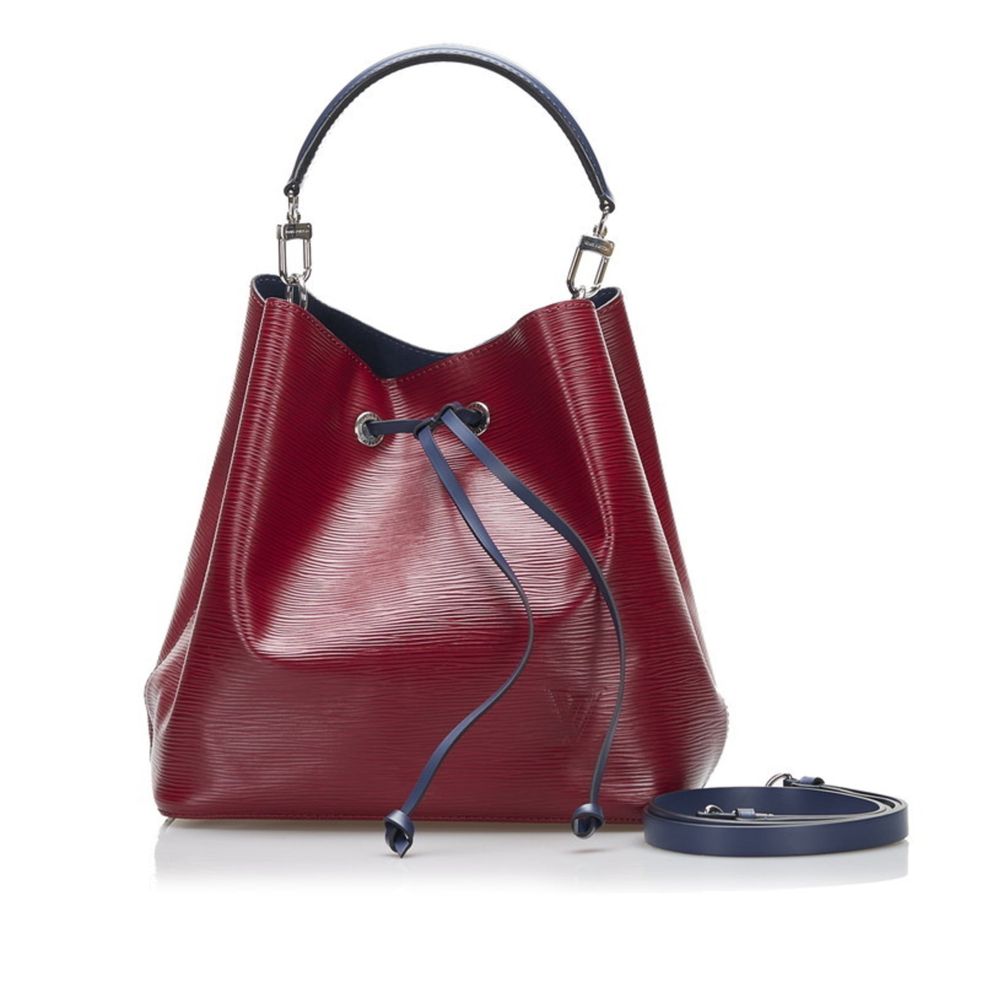 Authenticated Used Louis Vuitton Epi Neonoe Handbag Shoulder Bag M54365  Wine Red Navy Leather Women's LOUIS VUITTON 