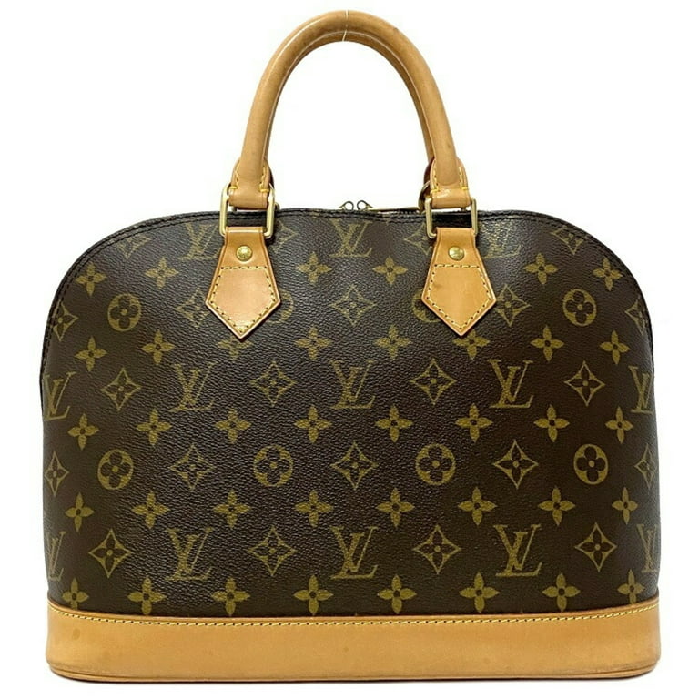 Louis Vuitton Alma PM Brown Monogram Leather Tote Bag w LV lock