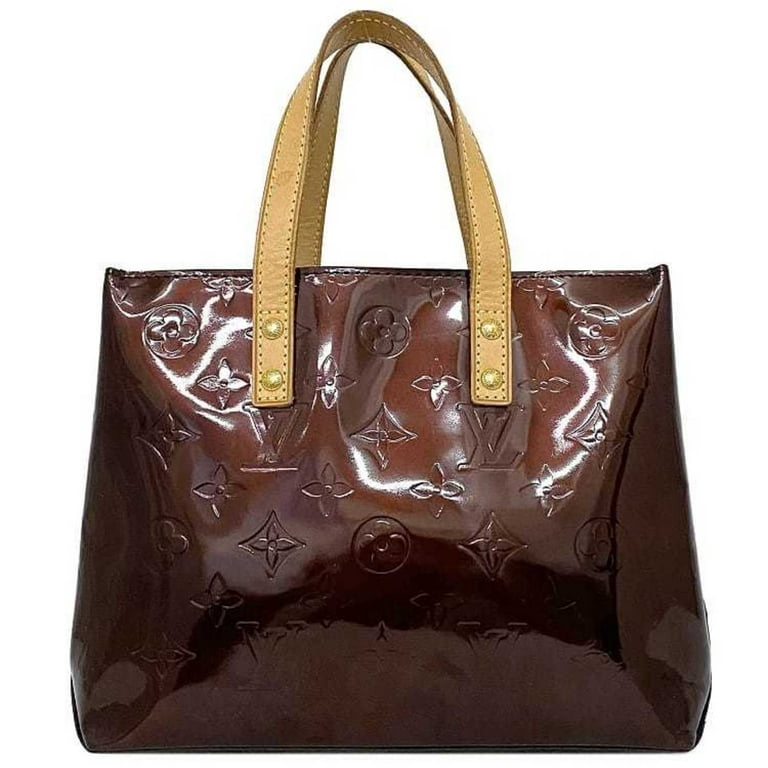 Authenticated used Louis Vuitton Handbag Lead PM Brown Beige Amaranto Monogram Vernis M91993 Patent Leather Nume Mi2027 Louis Vuitton LV Tote Bag