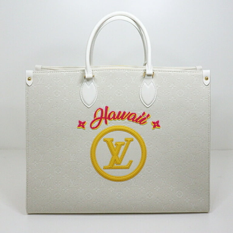 Authenticated Used Louis Vuitton Hawaii Exclusive On The Go GM Tote Bag  M20806 Cotton Canvas Leather 