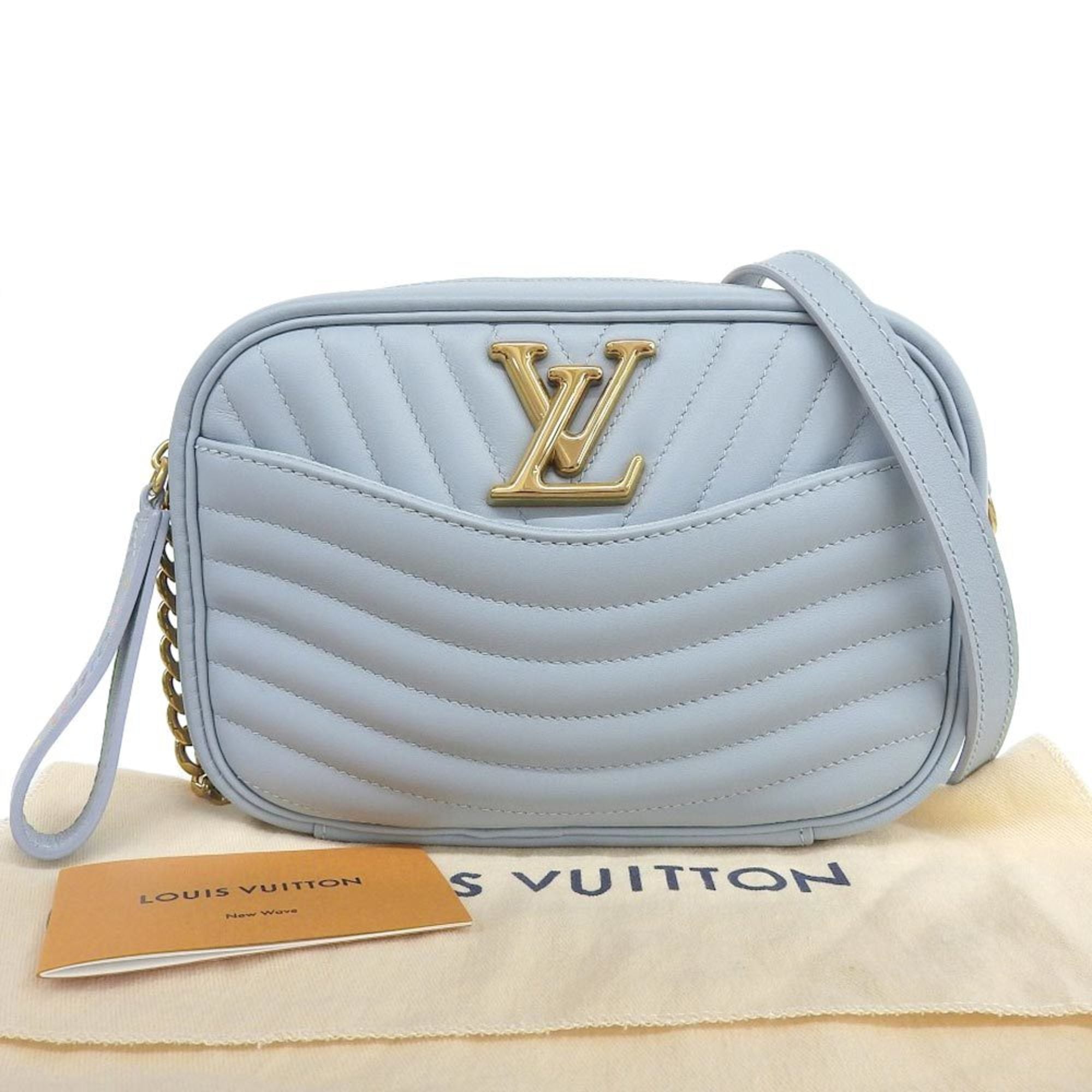 LOUIS VUITTON New Wave Quilted Leather Camera Bag Light Blue