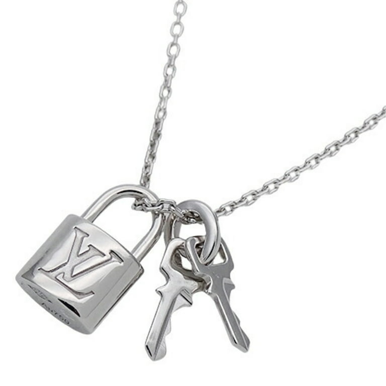 used Pre-owned Louis Vuitton Louis Vuitton Necklace Women's 750wg Pandan TIF Lockit White Gold Q93320 Polished (Good), Adult Unisex, Size: One Size