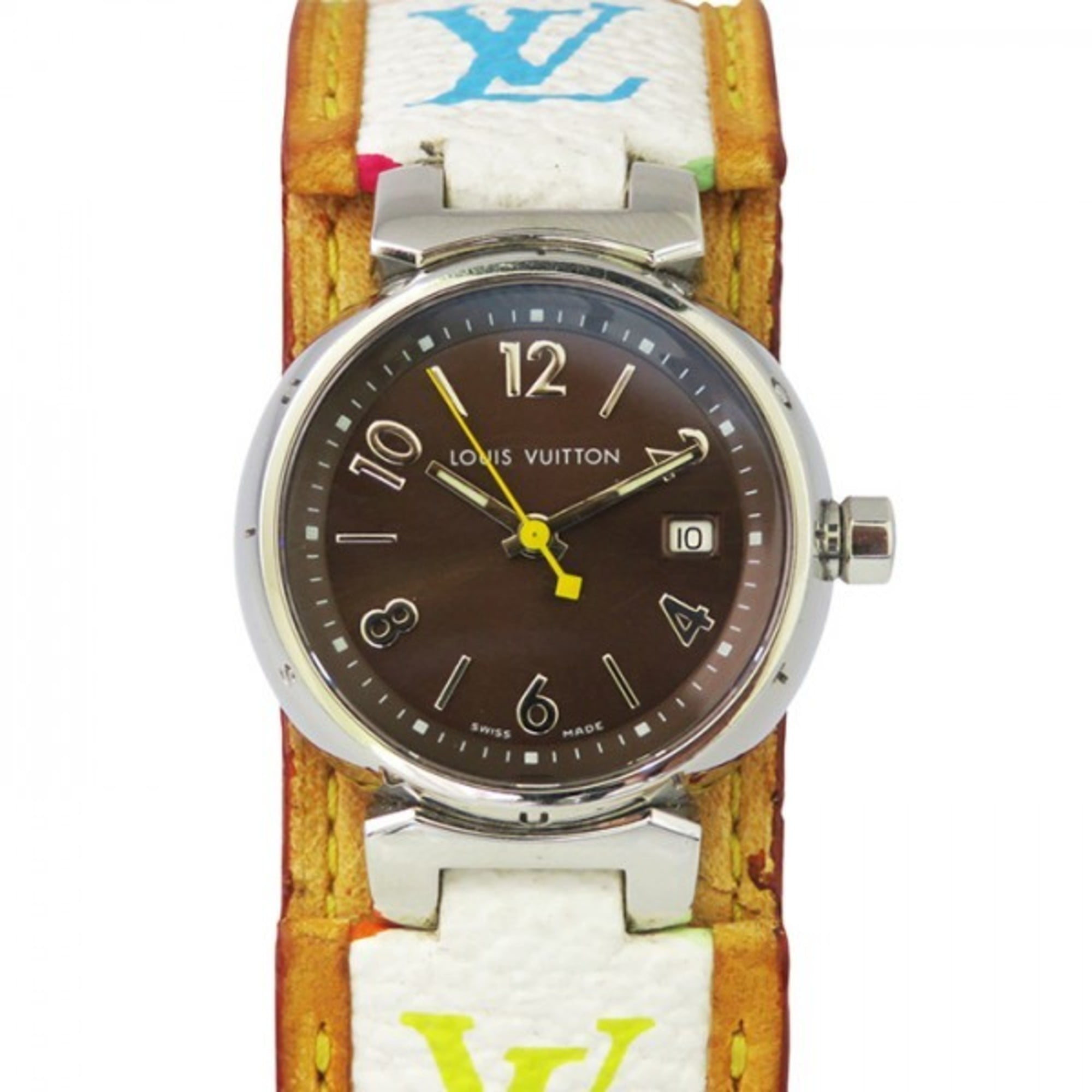 Authenticated Used Louis Vuitton LOUIS VUITTON Tambour Brown Dial