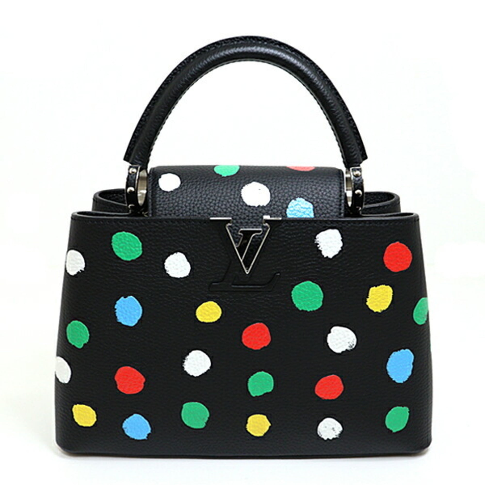 Authenticated Used Louis Vuitton LV × YK Capucines MM 2WAY Handbag M21663  Yayoi Kusama Shoulder Bag 