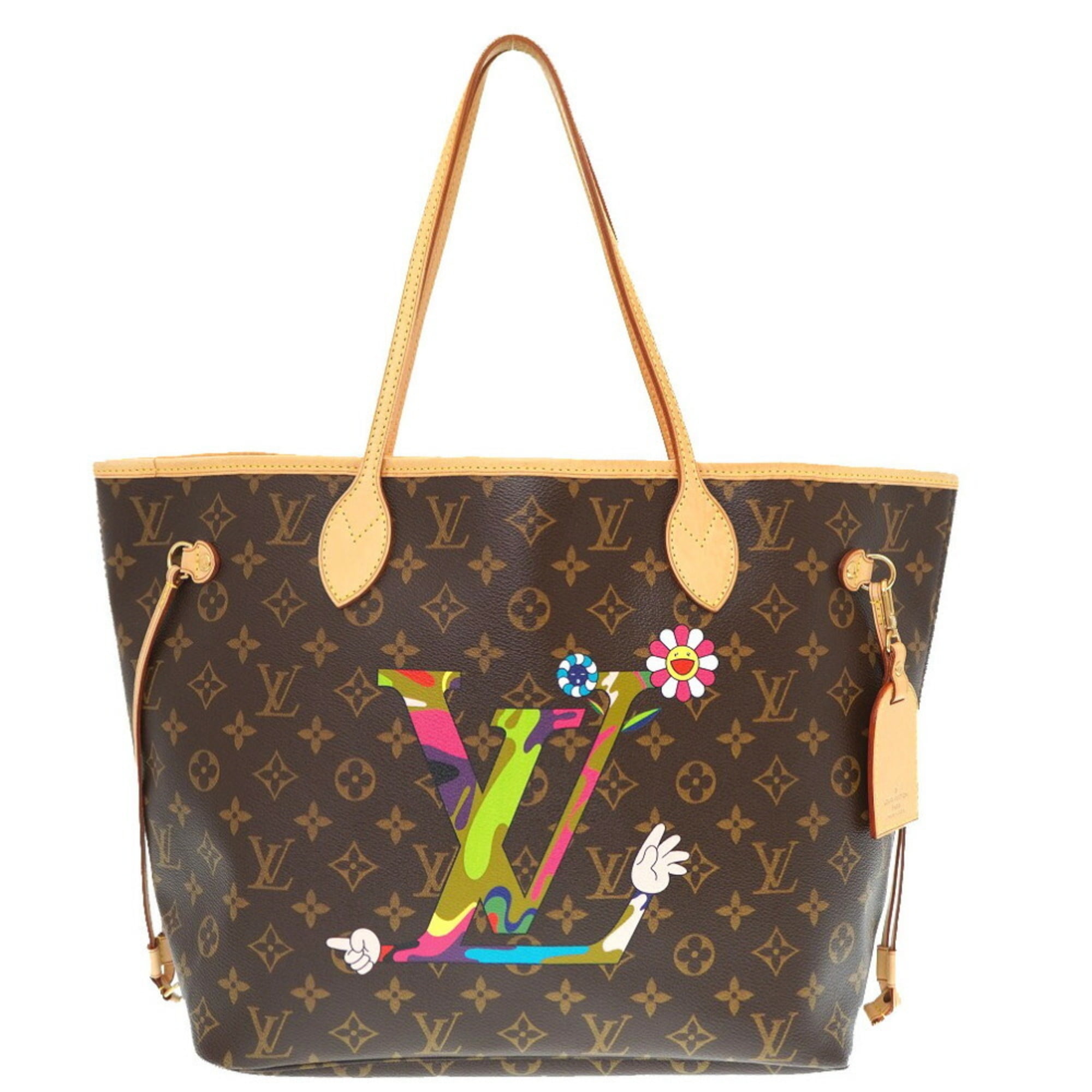 Louis Vuitton Neverfull MM Monogram Leather Tote Bag