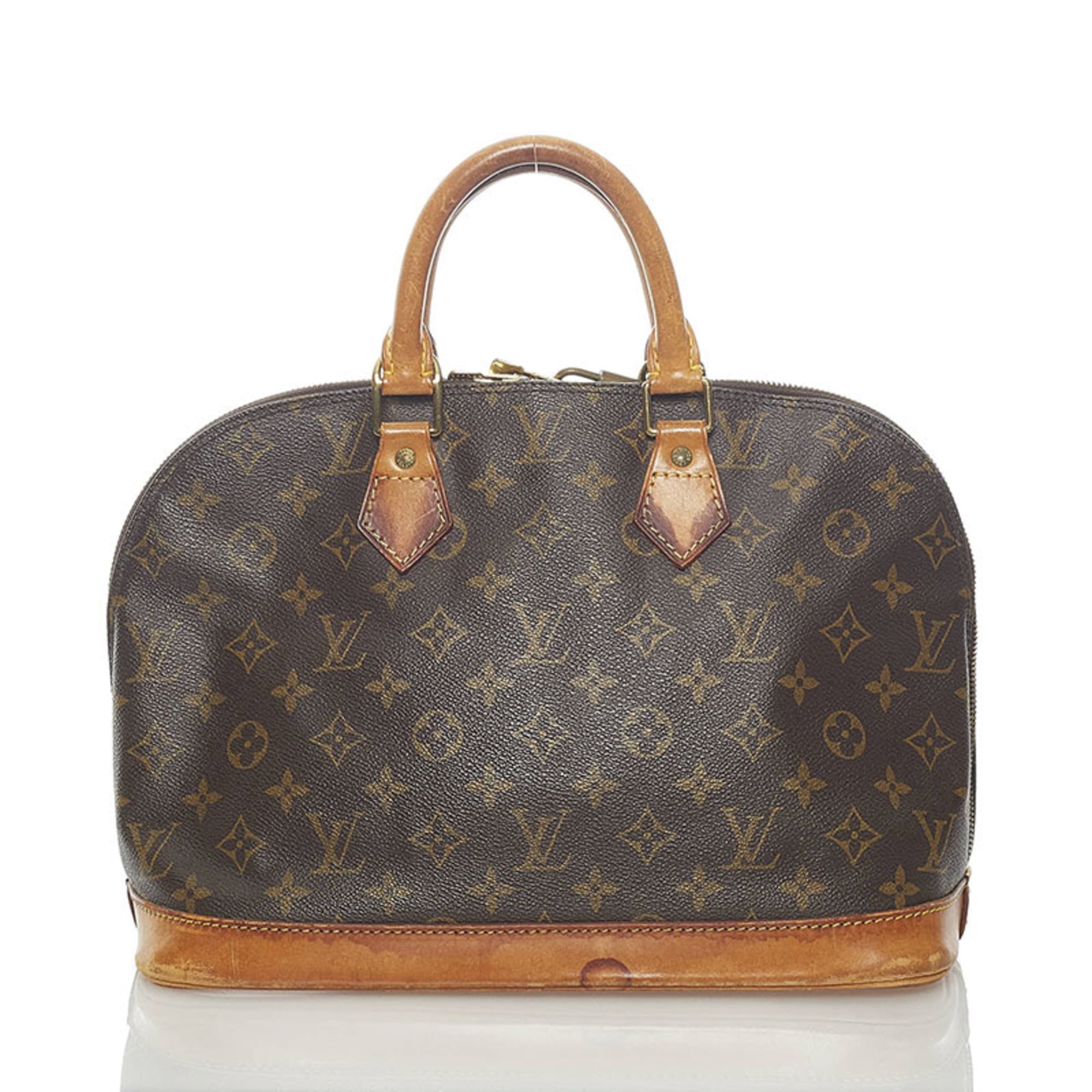 Authenticated Used Louis Vuitton Monogram Old Alma PM Handbag M51130 Brown  PVC Leather Ladies LOUIS VUITTON 