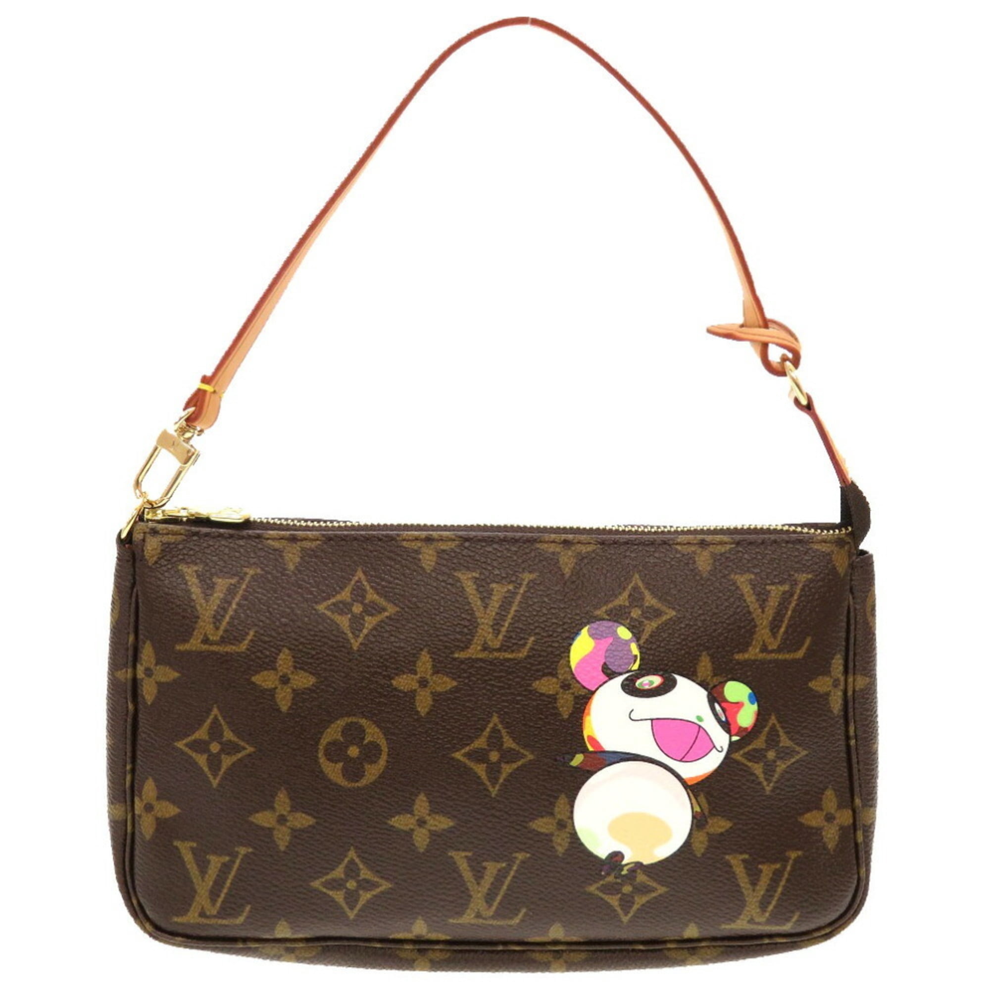 Authenticated Used Louis Vuitton Monogram Panda Pochette Accessoire M51981 Takashi  Murakami Pouch Bag 