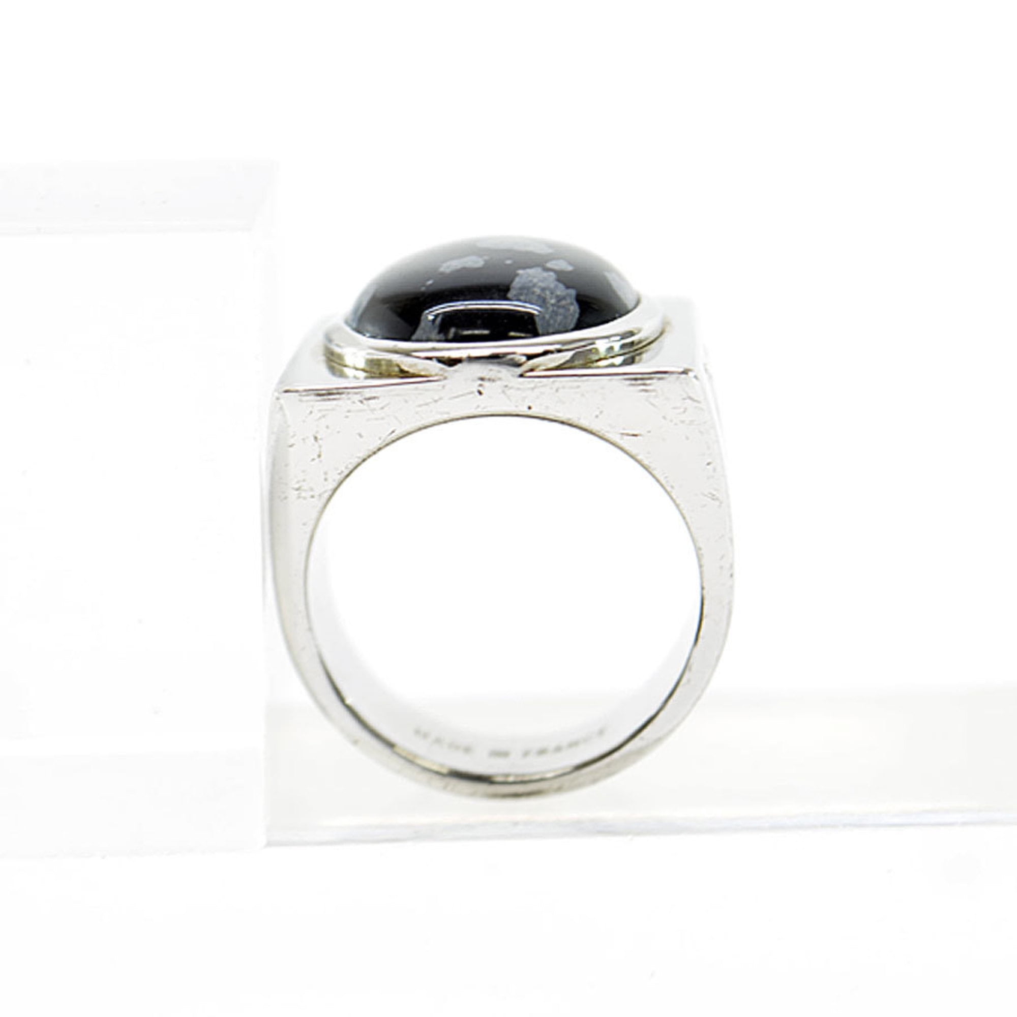 Authenticated Used Louis Vuitton Ring Chevalier Snowflow Obsidian