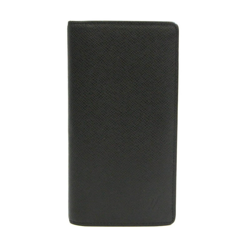 Authenticated used Louis Vuitton Taiga Brazza Wallet M30501 Men's Taiga Leather Long Wallet (Bi-Fold) Noir, Size: (HxWxD): 19cm x 10cm x 2cm / 7.48