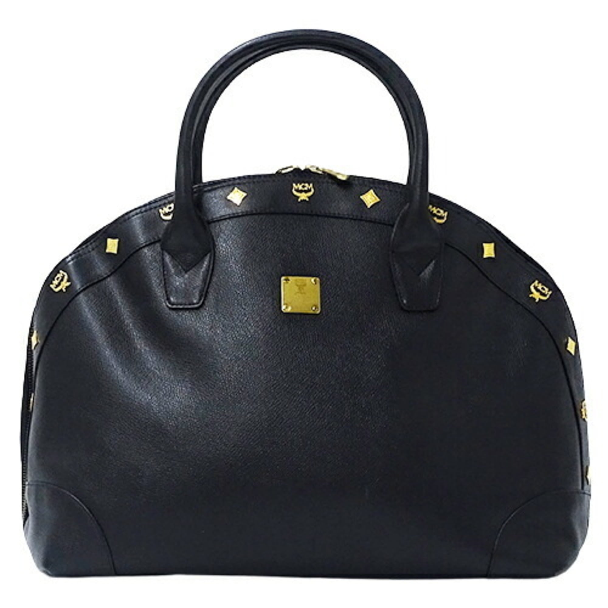 Authenticated Used MCM Bag Women's Men's Handbag Leather Black