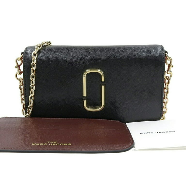 MARC JACOBS Quilted Crossbody Bag BLACK Gold Chain Strap