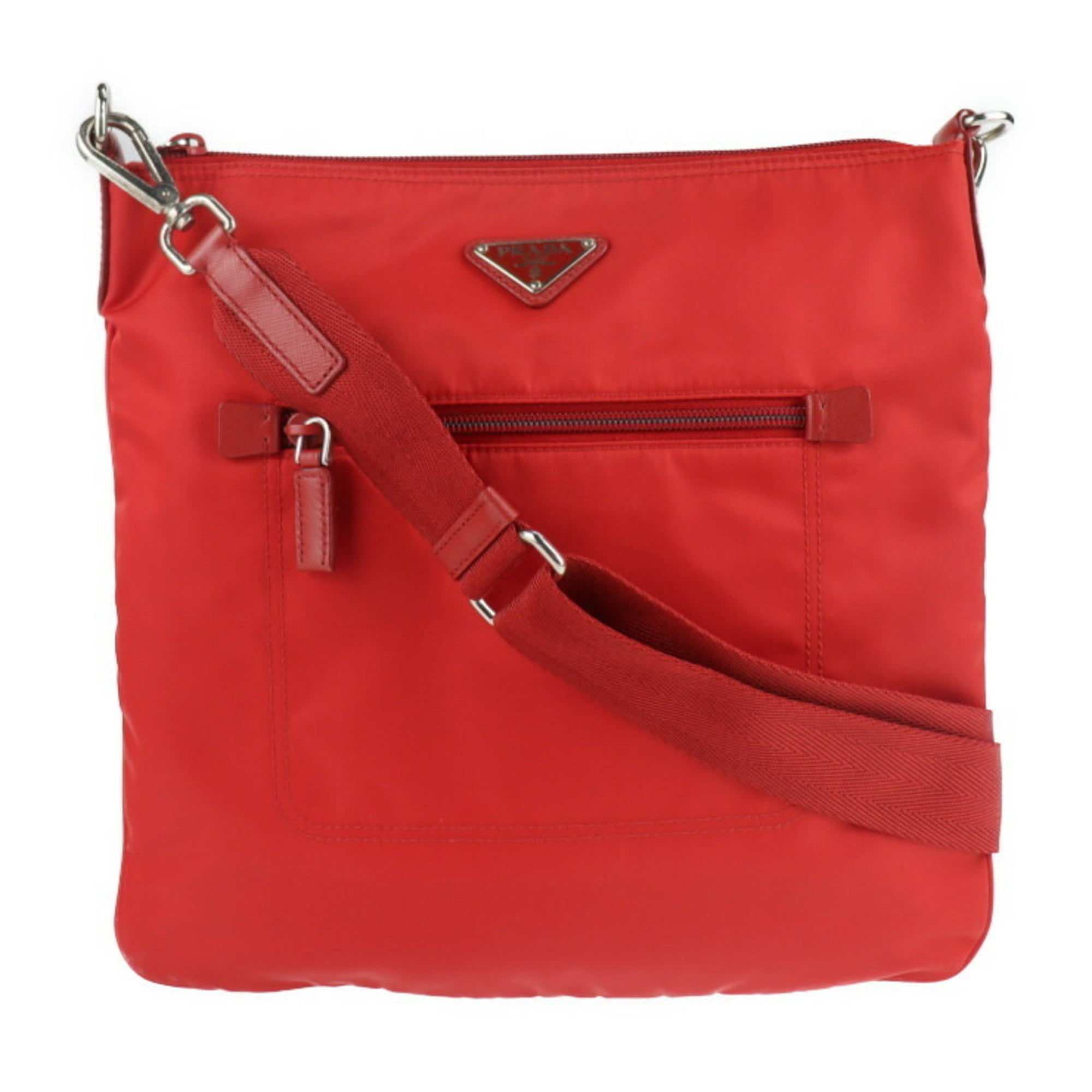 Authenticated Used PRADA Prada shoulder bag BT0715 nylon ROSSO