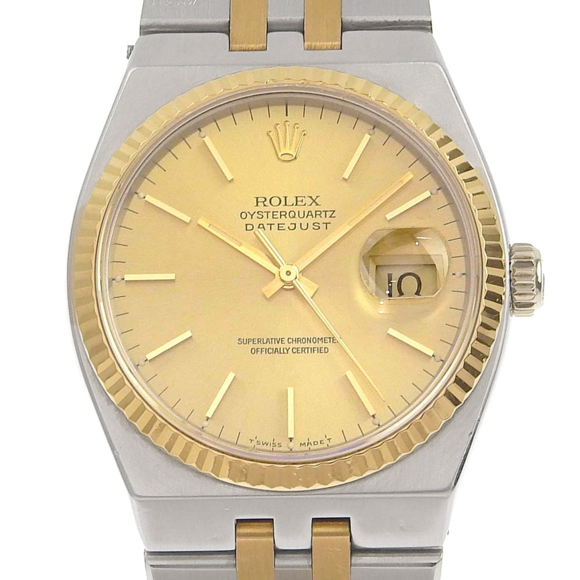 Authenticated Used ROLEX Rolex Oyster Watch Datejust 17013 Gold & Steel