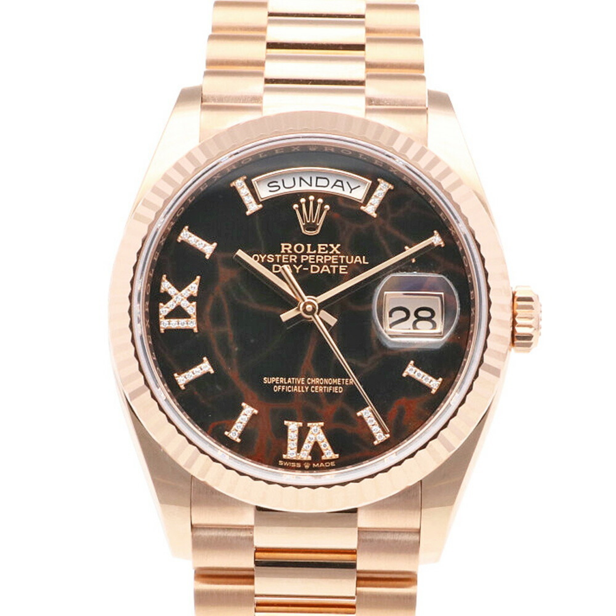 Authenticated Used Rolex ROLEX day date watch 18 gold K18 pink 128235