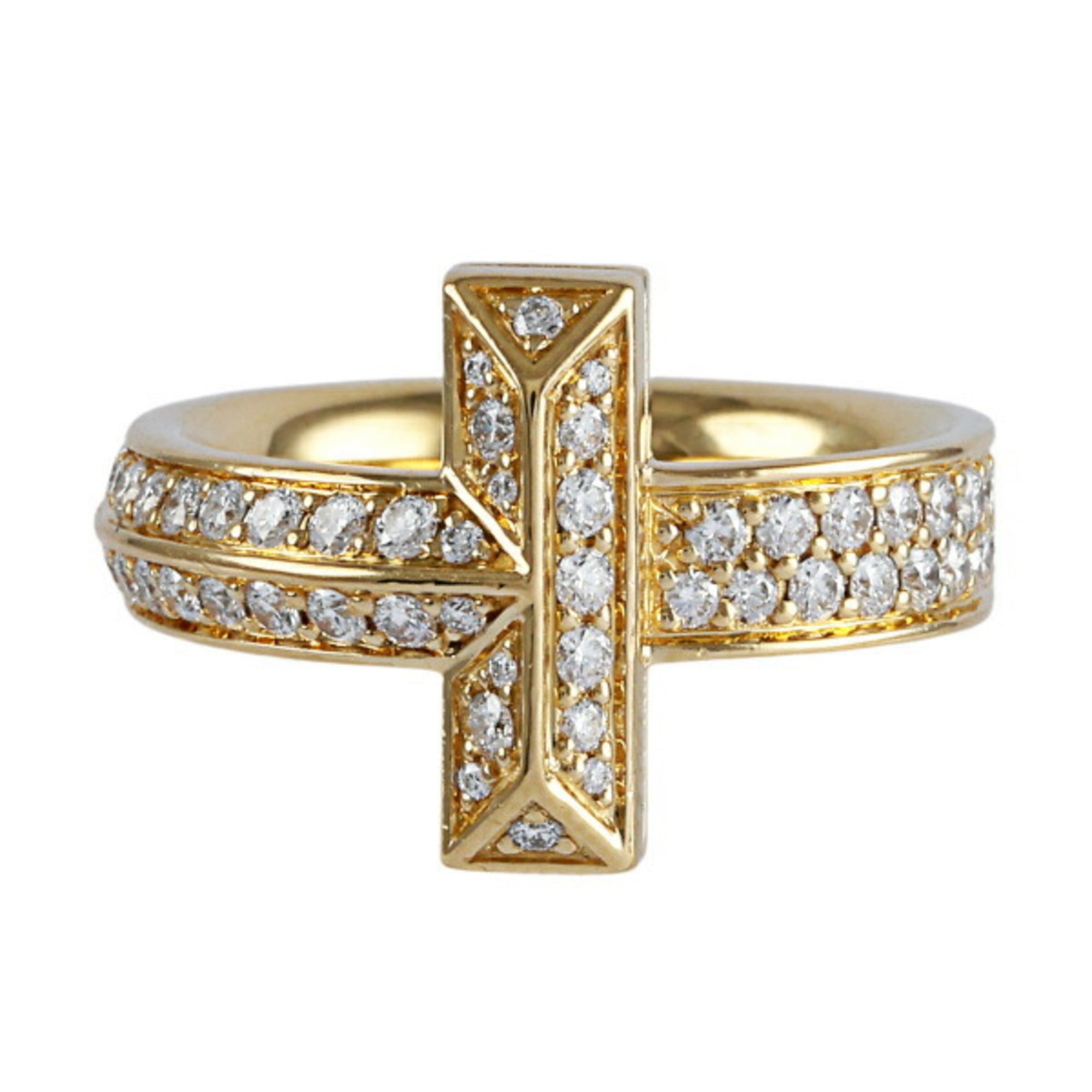 Authenticated Used Tiffany T One K18YG Yellow Gold Ring