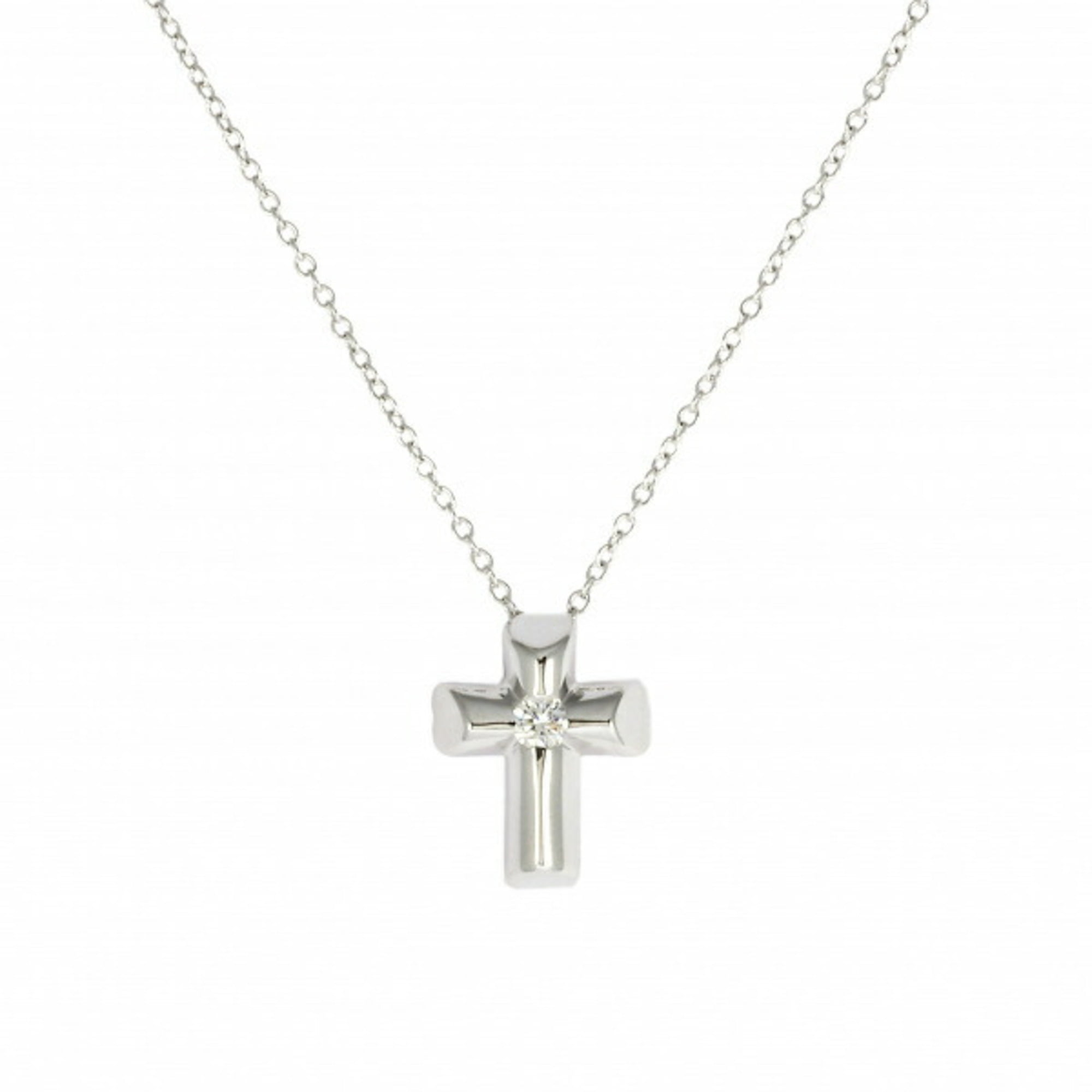 Pre-Owned Authentic Tiffany Cross Necklace in Silver and Yellow Gold -  Unisex