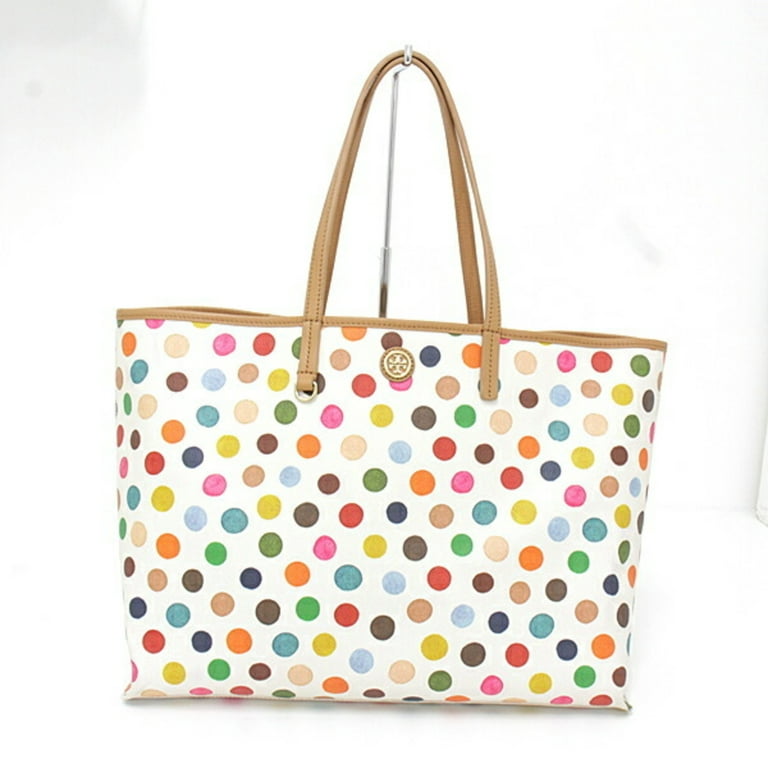 Authenticated used Tory Burch Tory Burch Tote Bag PVC / Leather Off-White Multicolor Dot Pattern Polka Mother, Women's, Size: (HxWxD): 31cm x 40.5cm x