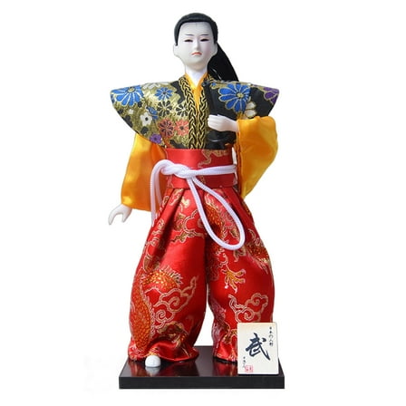 Authentics 12inch Japanese Samurais Male Dolls in Kimonos for Collectors and Decoration