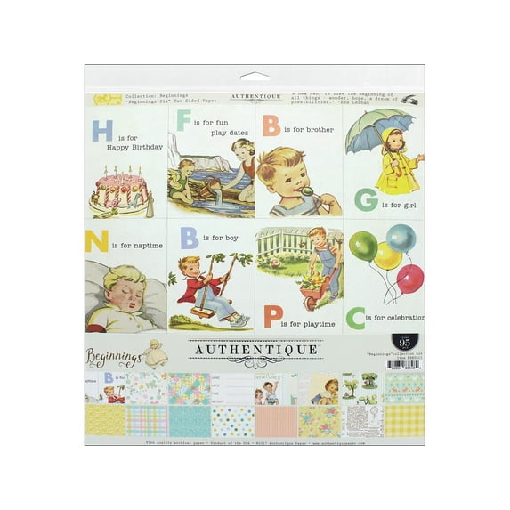 Authentique Beginnings Collection Kit 12x12