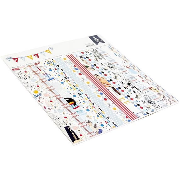 Authentique Paper HRY012 12 x 12 in. Double - Sided Cardstock Pad - Hooray - Pack of 18