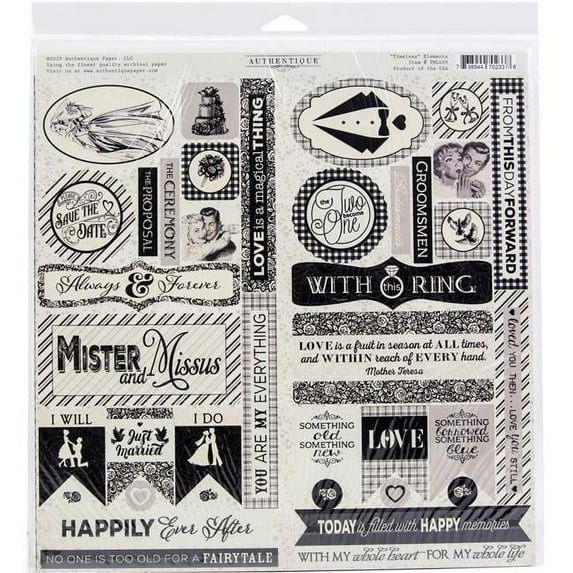 Authentique Paper TML011 12 x 12 in. Collection Kit, Timeless