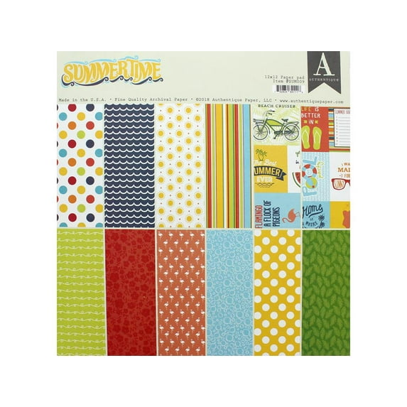 Authentique Summertime Paper Pad 12x12