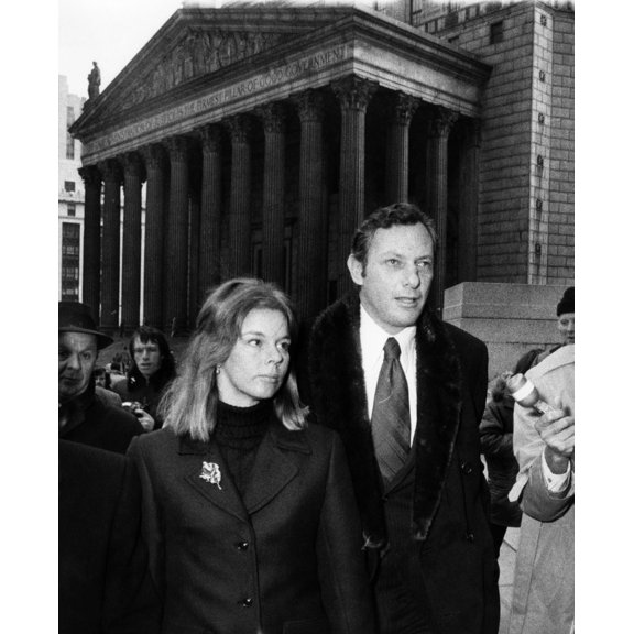 Author Clifford Irving And His Wife Edith Arrive At Federal Court Where They Pleaded Guilty To A Federal Charge Of Conspiracy For Their Roles In The Bogus Autobiography Of Howard Hughes. March 13