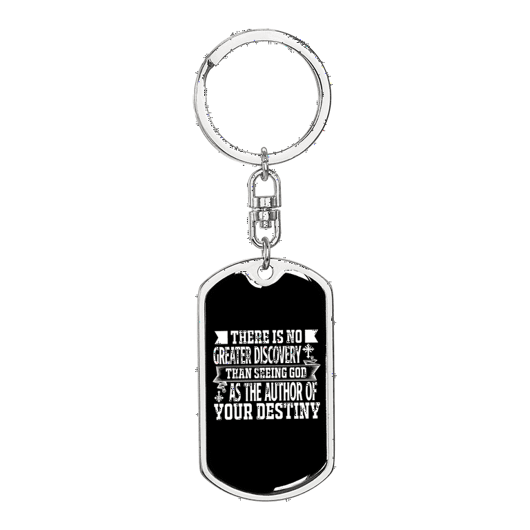 Author Of Destiny Stainless Steel or 18k Gold Premium Swivel Dog Tag Keychain Walmart