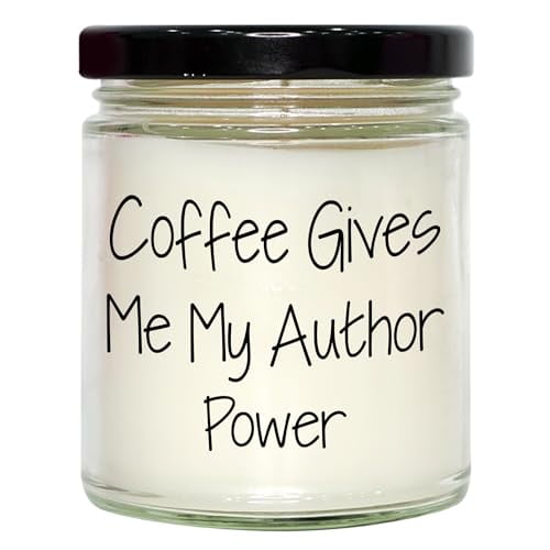 Author Power in a Jar, 9oz Vanilla Soy Candle, Funny Quotes for Christmas Unique Gifts for Men, Women, Friends and Family