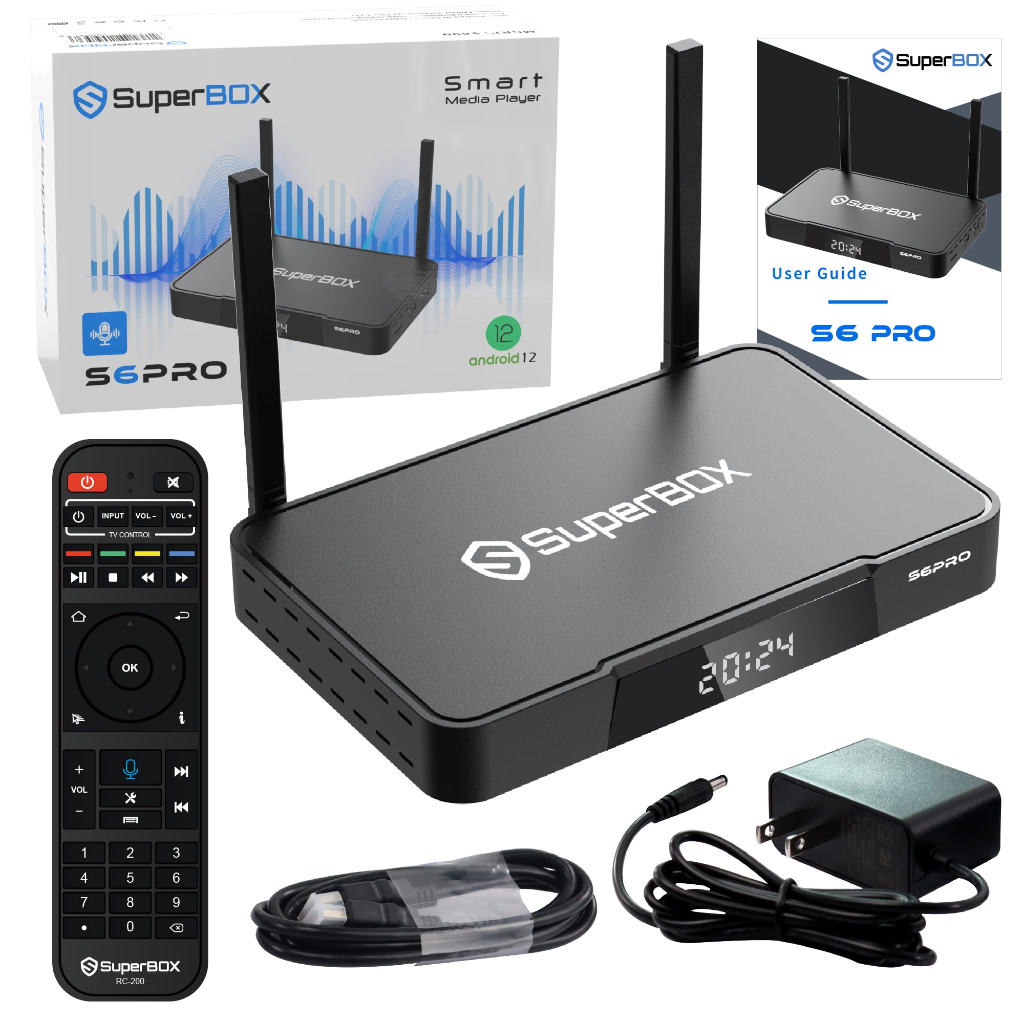 Authorised Latest Superbox S6 Pro 2025 Fully, 4GB RAM+32GB Storage Smart Super Box S6pro with Voice Remote Parental Control Time& Time Shift, Premium 6K, Easy Setup Guide