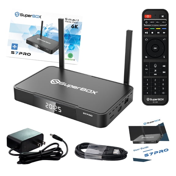 Authorised Latest Superbox S7 Pro 2025 Fully, 4GB RAM+32GB Storage Smart Super Box S6 Pro with Voice Remote Parental Control Time & Time Shift, Premium 6K, Easy Setup Guide