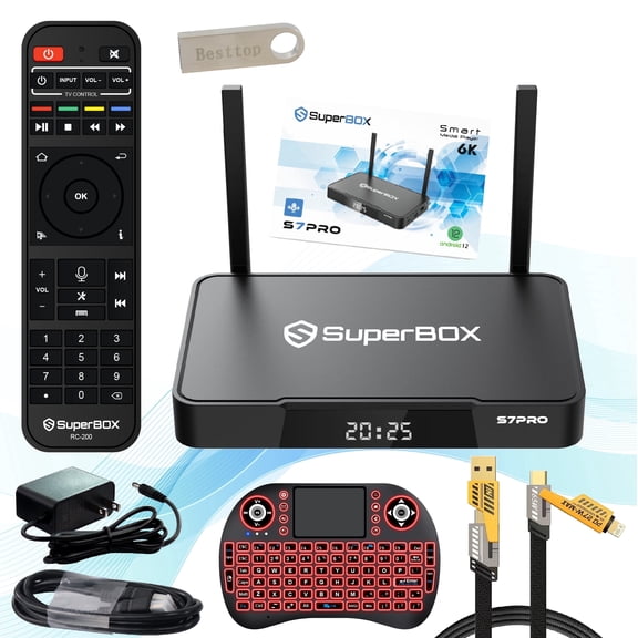 Authorised S7 Pro Superbox 2026 Fully Loaded with 4G+32GB Storage, Latest Super Box S6max with Voice Control, 7-day Time Shift & Parental Controls