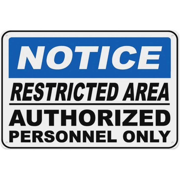 Authorized Only Restricted Area Sign 8"x12", Aluminum Tin Warning Signs for Home Outdoor Garden, Weatherproof Security Sign