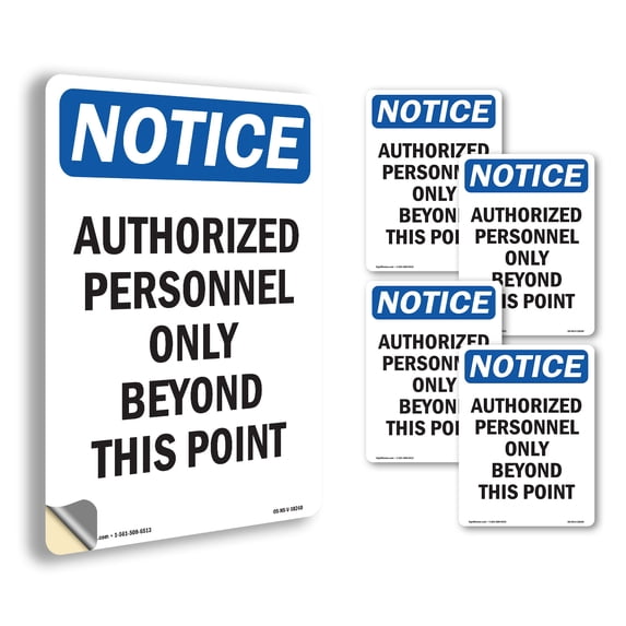 Authorized Personnel Only Beyond OSHA Notice Vinyl Decal Label 24 Inch ...