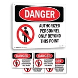 Authorized Personnel Only Beyond This Point OSHA Danger Aluminum Sign ...