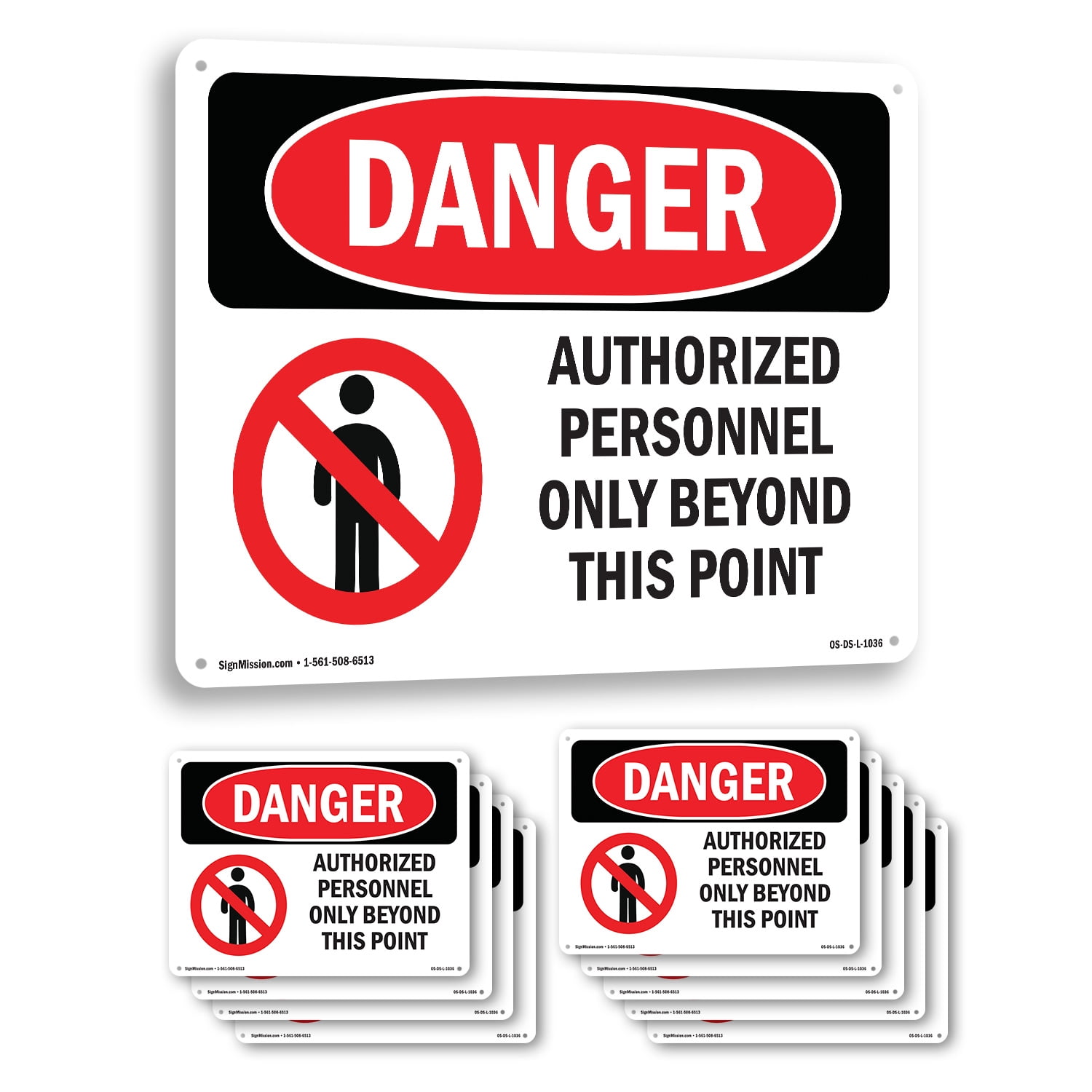 Authorized Personnel Only Beyond This Point OSHA Danger Rigid Plastic ...