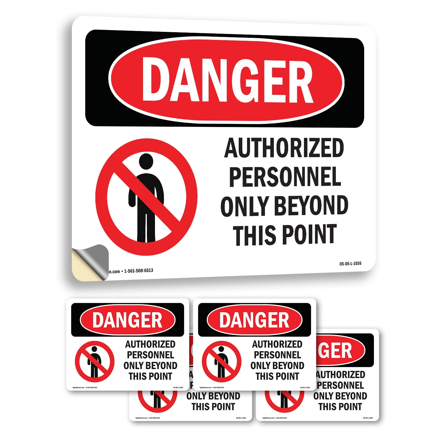 Authorized Personnel Only Beyond This Point OSHA Danger Vinyl Decal ...