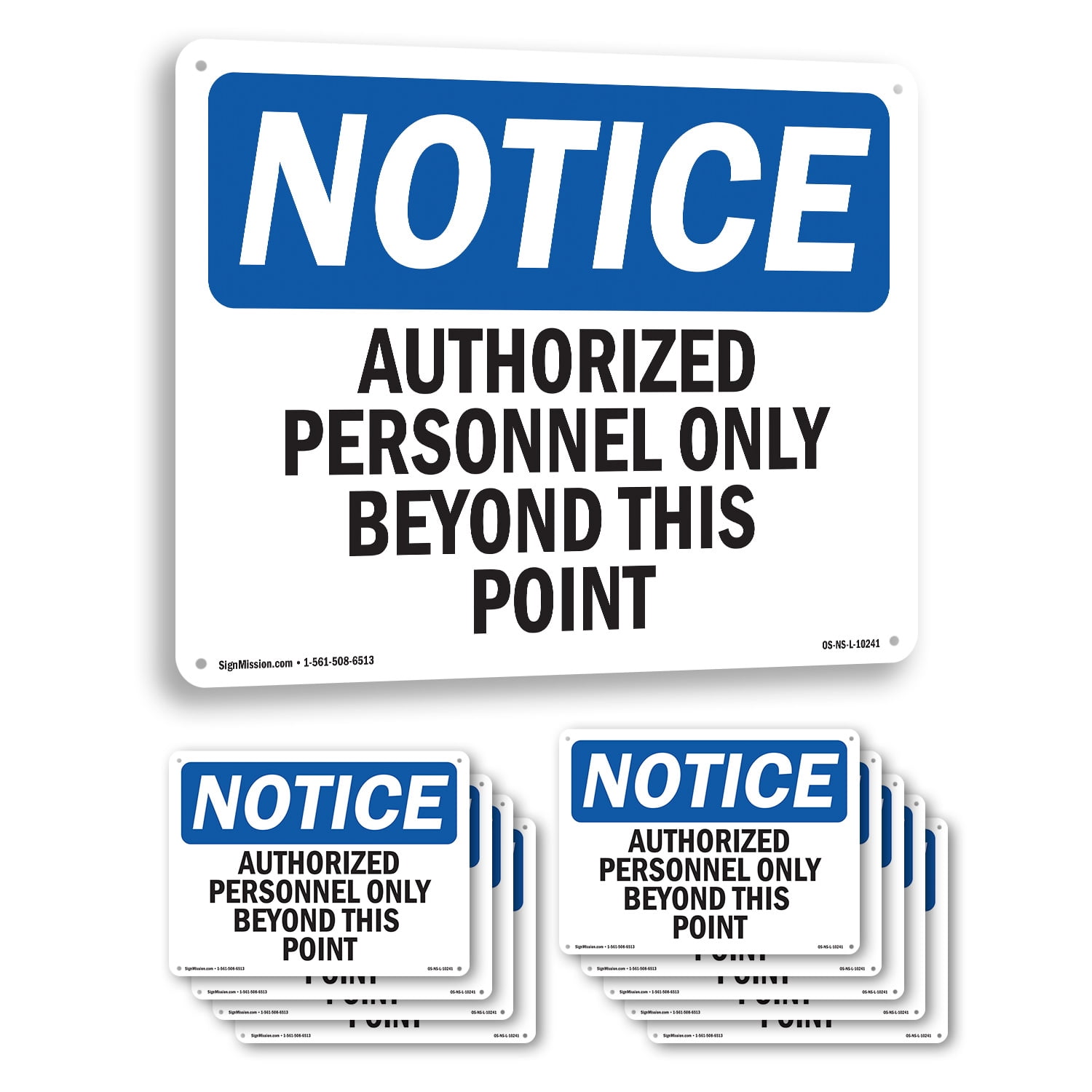 Authorized Personnel Only Beyond This Point OSHA Notice Rigid Plastic ...