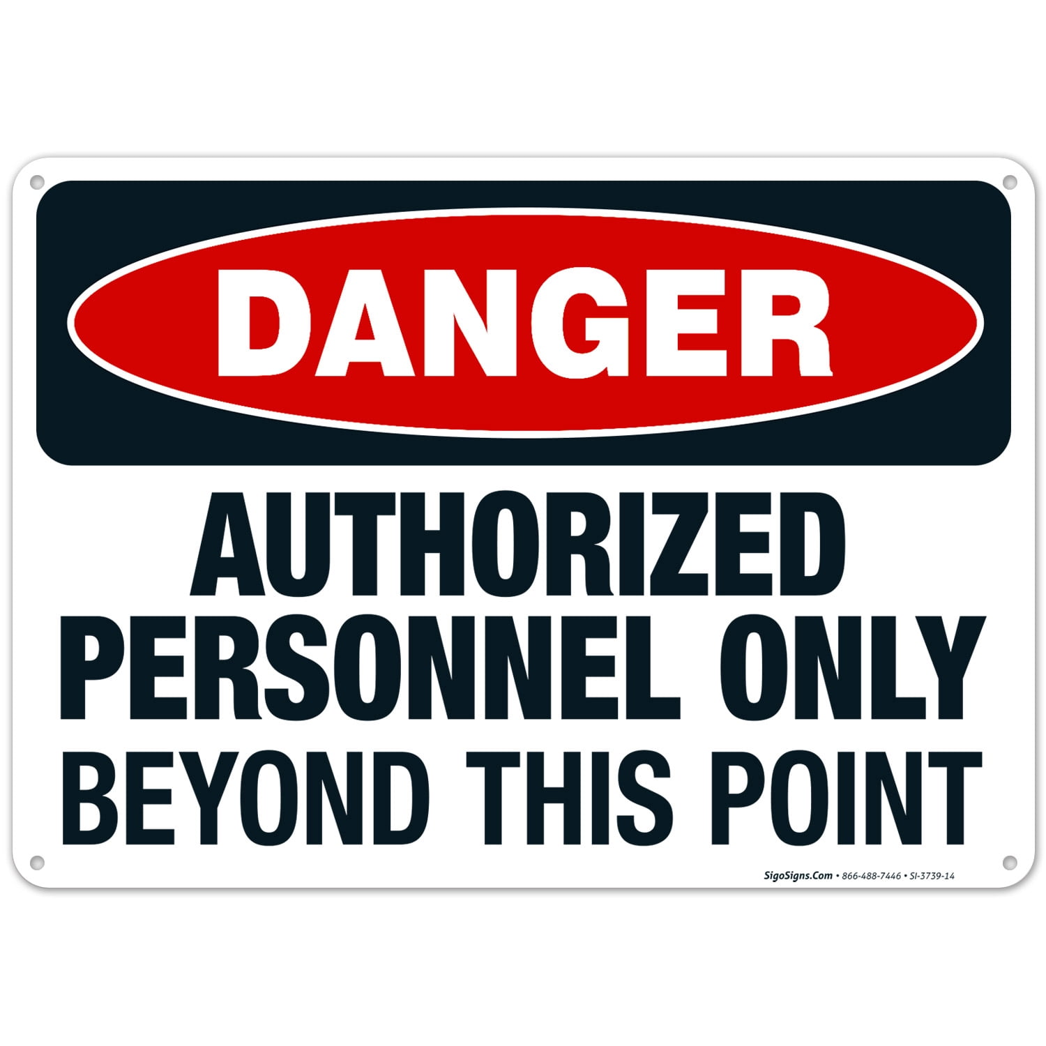Authorized Personnel Only Beyond This Point Sign, OSHA Danger Sign ...