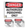 thumbnail image 1 of Authorized Personnel Only OSHA Danger Vinyl Decal Label 5 Inch x 3.5 Inch - 10 Pack, 1 of 6