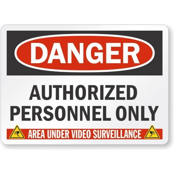 Authorized Personnel Only Restricted Area Weatherproof Metal Aluminum Sign SIZE: 12" x 8"