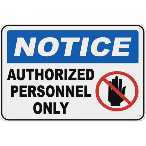 Authorized Personnel Only Sign 8"x12", Aluminum Tin Warning Signs for Home Outdoor Garden, Durable Security Sign for Building