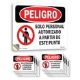 thumbnail image 1 of Authorized Personnel Only Spanish OSHA Danger Vinyl Decal Label 10 Inch x 7 Inch - 10 Pack, 1 of 6