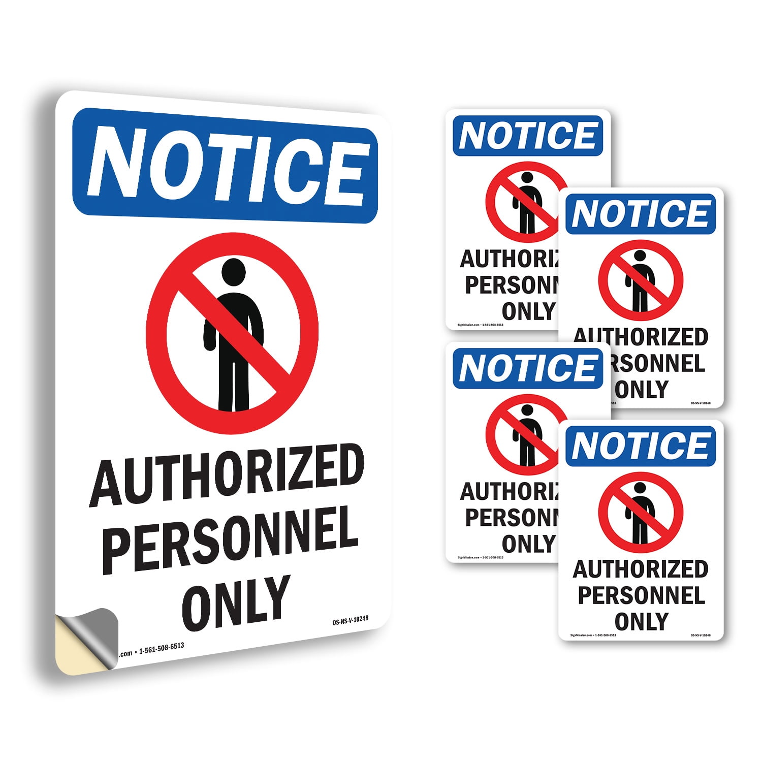 Personnel Labels Authorized Personnel Only With Symbol OSHA Notice Vinyl Decal Label 14 ...