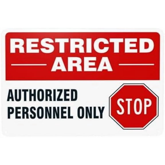 Authorized Personnel Only Sign, Restricted Area Warning Sign, Do Not Enter Security Metal Signs for Home Busines Road Yard Garage Street Wall Caution Decor 12 x 8 Inch