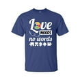thumbnail image 1 of Autisim Awareness Love Needs No Words Unisex Adult Short Sleeve T-shirt-Metro Blue-xl, 1 of 4